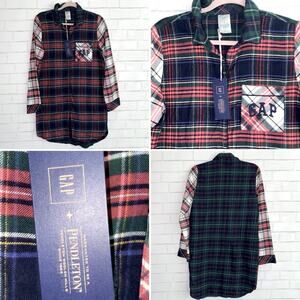 NEW Gap x Pendleton Plaid Flannel Patchwork Women’s Sleep Shirt NWT sz Small
